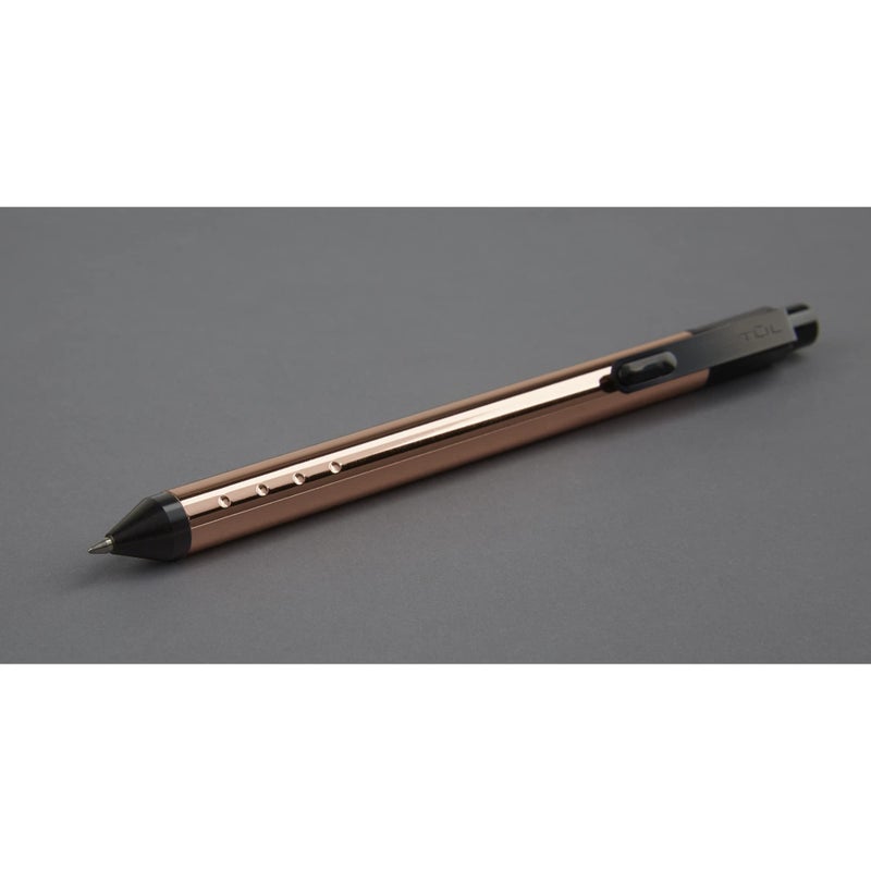 TULÂ® Fine Writing Solid Metal Barrel Retractable Gel Pen with 2 Refills, Medium Point, 0.7 mm, Rose Gold Barrel, Black/Blue Ink - Image 3